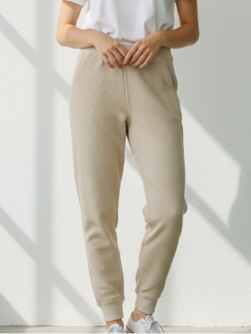 Pact Organic Cotton Thermal Waffle Knit Jogger Sz Large